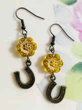 Boho Hippie Horseshoe Western Earrings: Sage Green