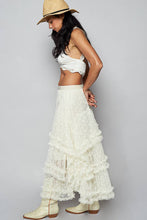 Natural Floral embroidered ruffle lace crochet POL skirts
