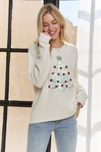 Ivory Round Neck Christmas Tree Sweater