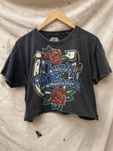 Black Country & Western Horseshoe Relaxed Cropped Acid Wash Tee