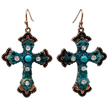 Roman Cross Earrings: Silver