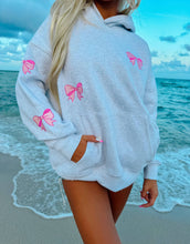 Pearl Grey Embroidered Bow Sunkissed Coconut Hoodie