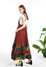 Red Patchwork Pinafore Dress
