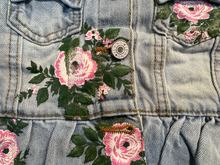 Kids Painted Distressed Rosebud Jean Jacket
