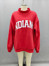 Crimson 'INDIANA & IN' Print Reversible Mockneck Sweater