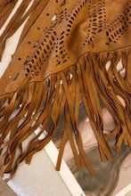 Khaki Fringe Detail Sleeveless Vest
