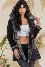 Navy Faux Fur Hooded Jacket