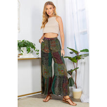 Retro Revival: Long Flared Patchwork Pants: Grey