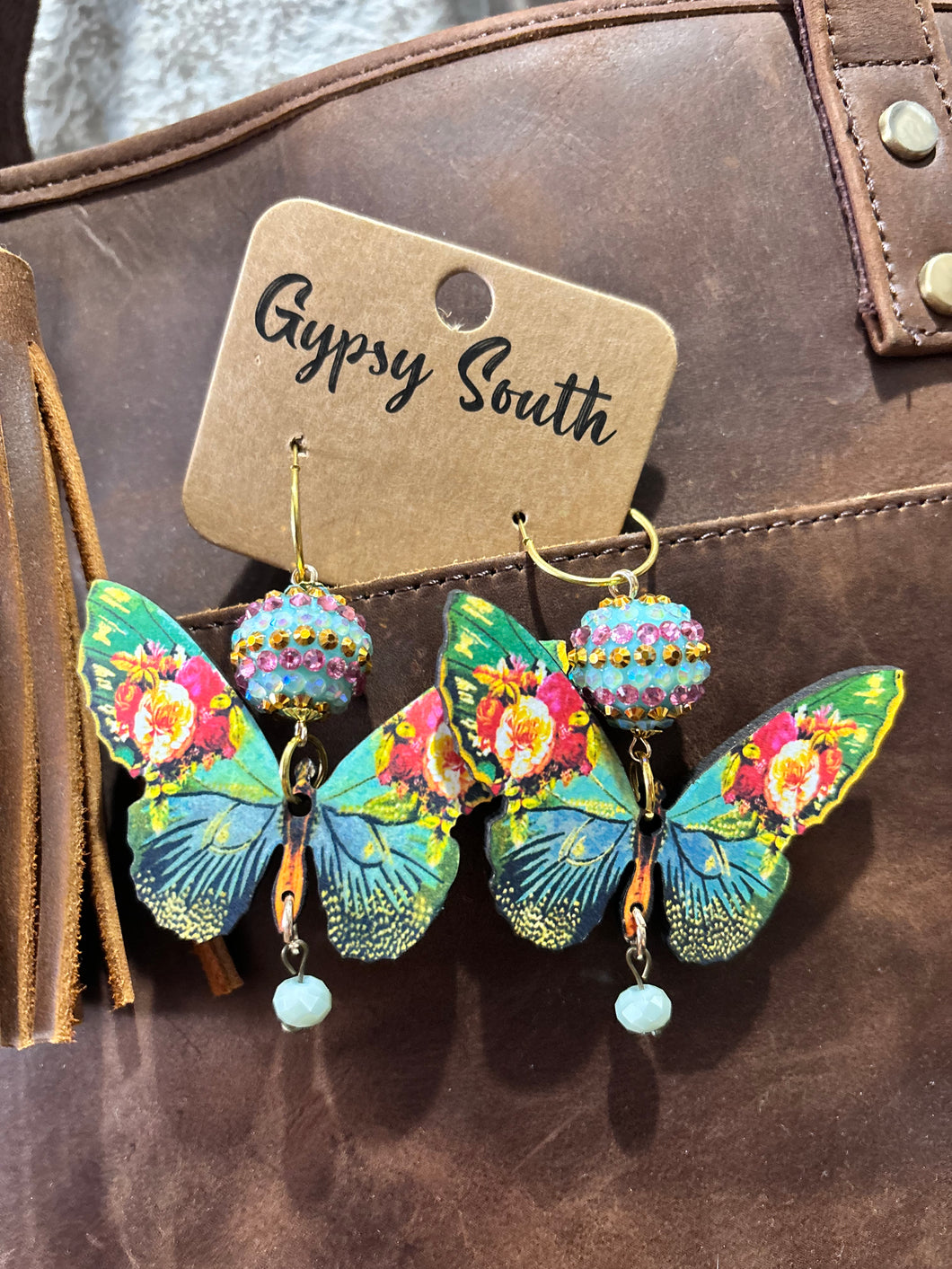 Gypsy South Blue Butterfly Earrings 4/17/25 9762