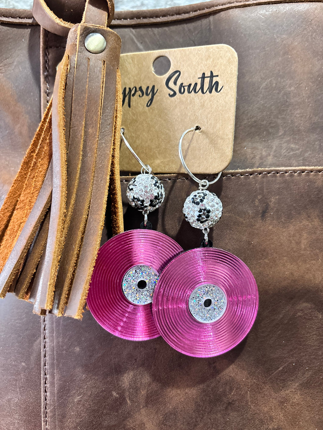 Gypsy South Pink Record Earrings 4/17/25 9758