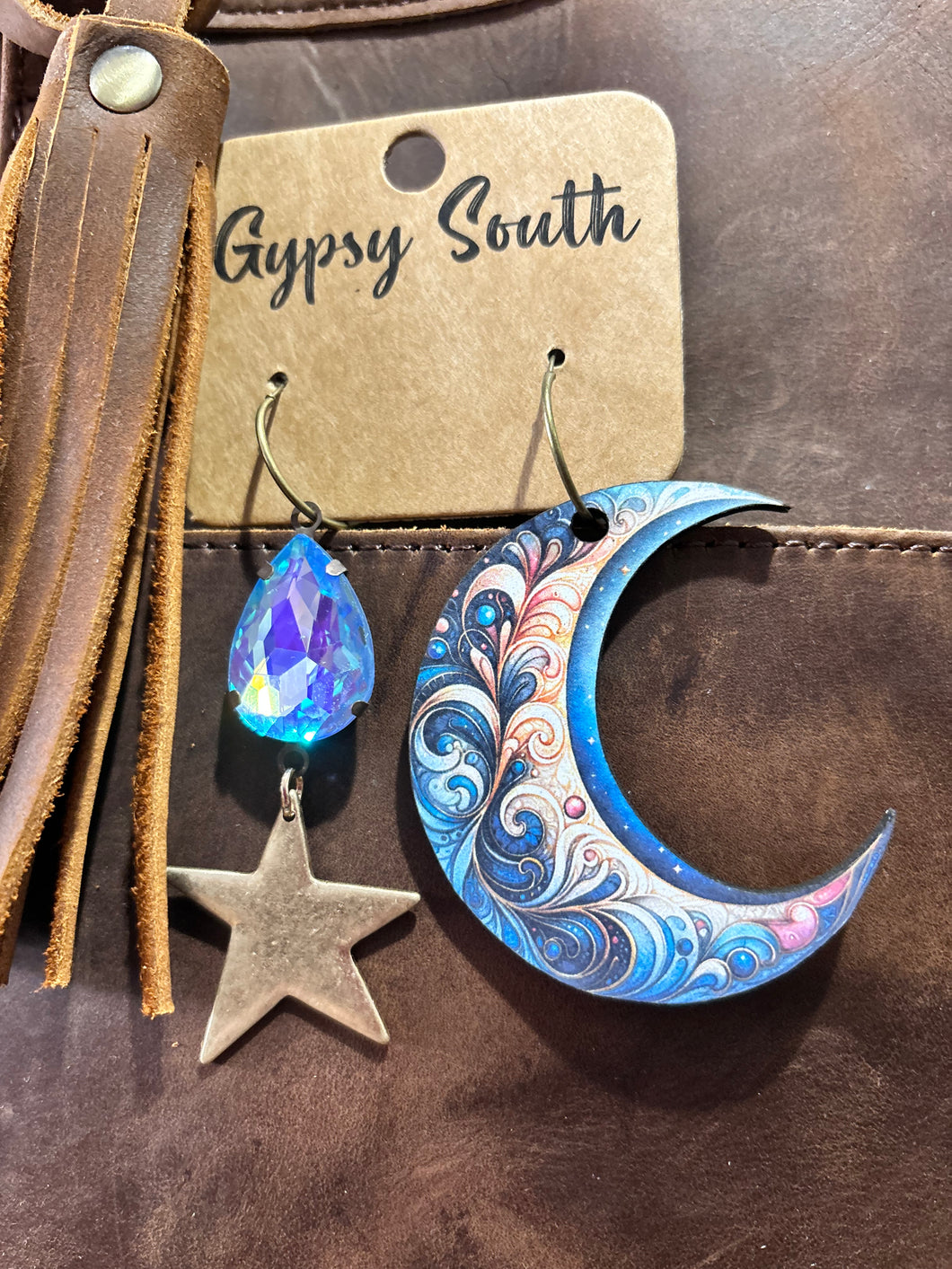 Gypsy South Star & Moon Earrings 4/17/25 9773