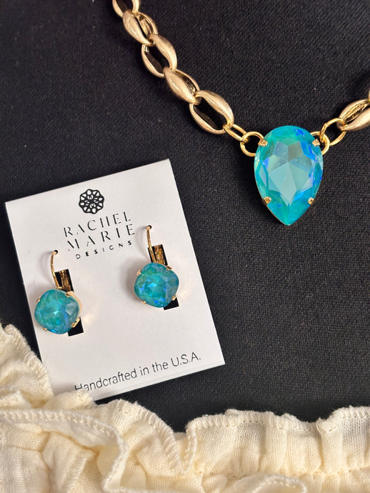 Square Teal Rachel Marie Earrings 5/4/26 1273