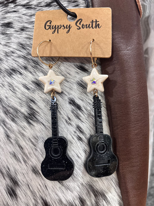 Black Guitar Gypsy South Earrings 4/29/25 9821