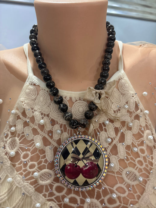 Checker Cherry Gypsy South Necklace 4/29/25 9823