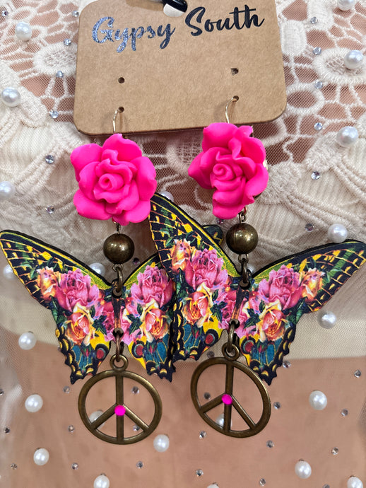Peace Butterfly Gypsy South Earrings 4/29/25 9846