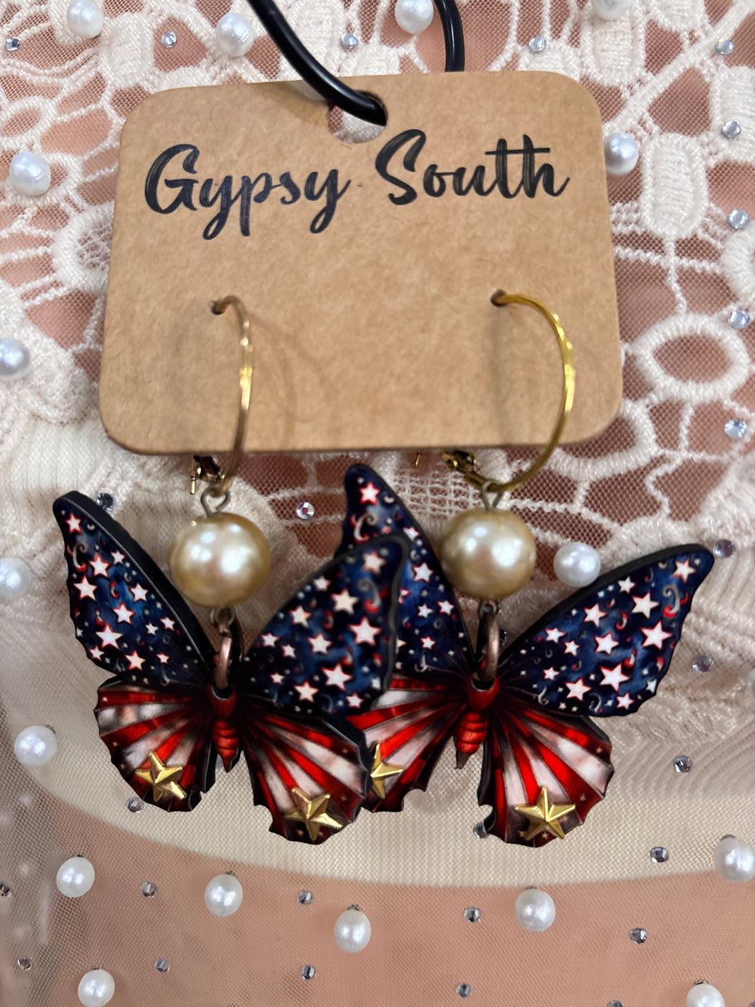 Black America Butterfly Gypsy South Earrings 4/29/25 9861