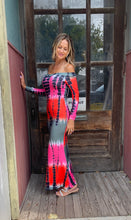 Pink Off Shoulder Abstract Mermaid Dress 6/27/23 6512
