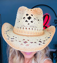 Brown Ombre Open Weave Cowboy Hat 8/28/23 6943