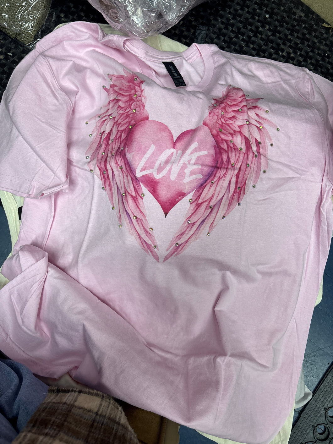 Pink Love Heart Wings Tee