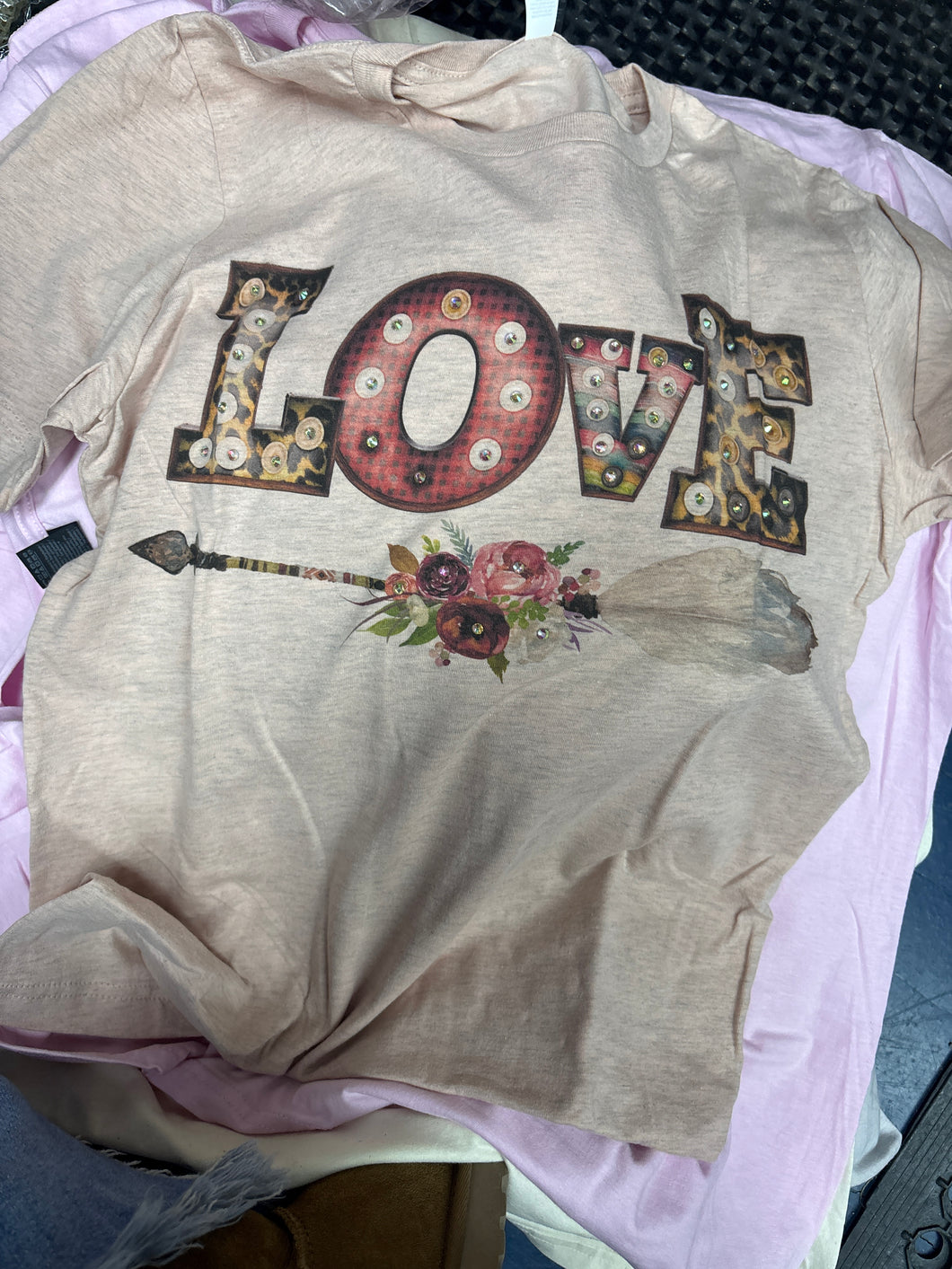 Heather Prism Peach Love Arrow Tee