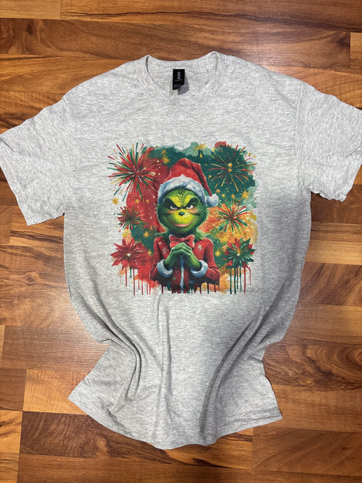 Ash Grey Merry Mischief Christmas Tee Shirt
