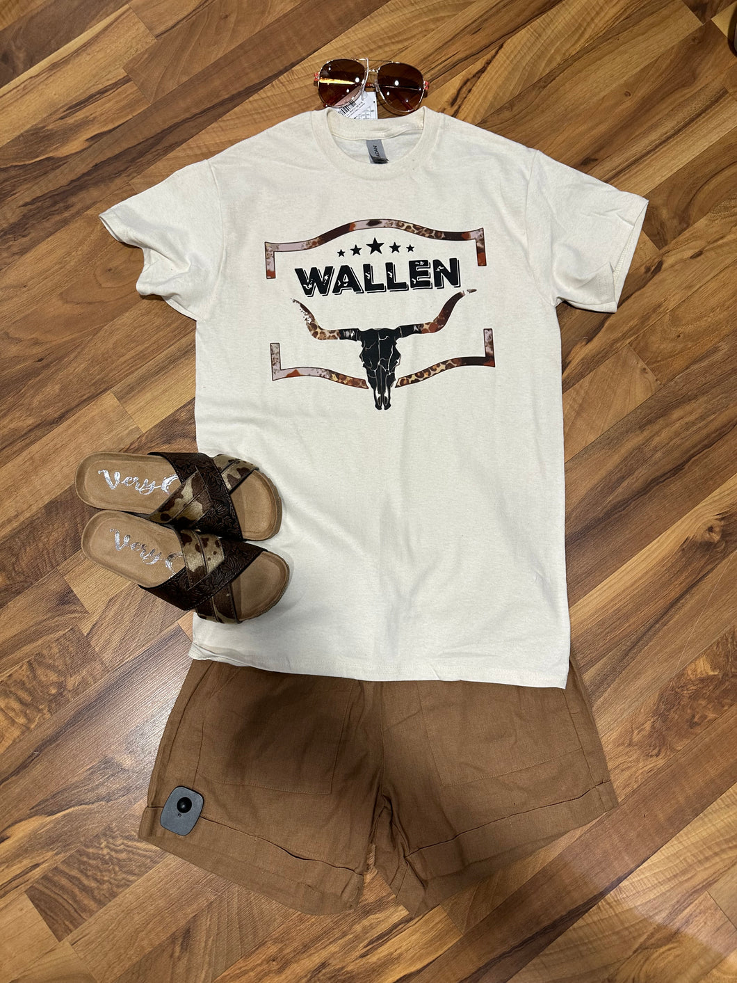 Cream bullhead Wallen Western Shirt