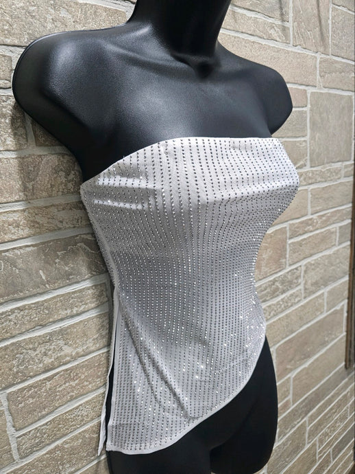 Ivory Mesh Stud Tube Top 3/7/24 8174