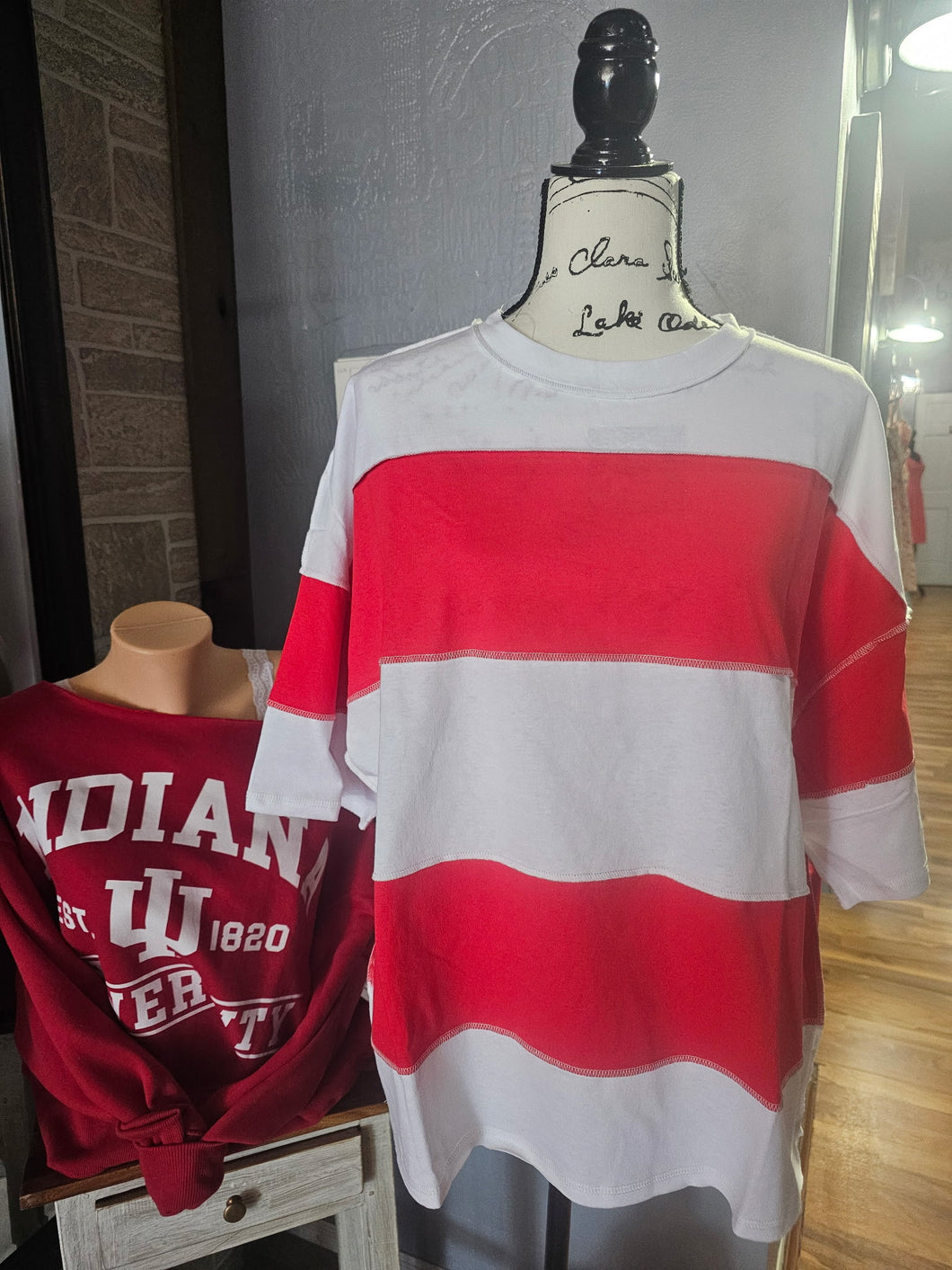 White Cherry Polly Color Block Top