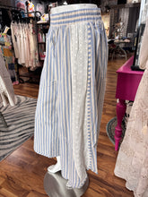 Light Blue Floral Eyelet Side Elastic Stripes Wide Leg Bibi Pants 5/27/26 1307