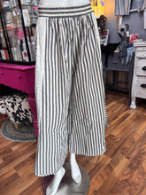 Black Floral Eyelet Side Elastic Stripes Wide Leg Bibi Pants 5/27/26 1306