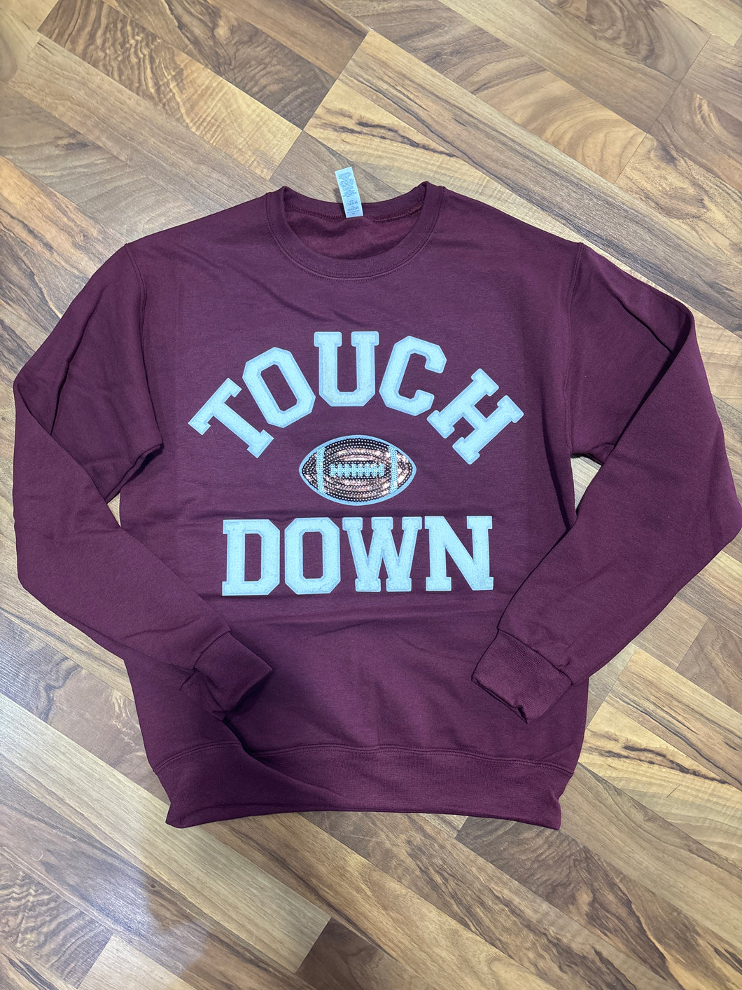 Maroon Soft Chenille Touchdown Graphic Sweatshirt