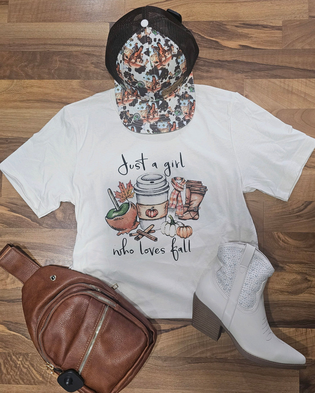 Natural Just A Girl Who Loves Fall With Fall Things Short Sleeve Tee