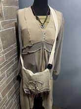 Taupe Maxi Length Contrast Waffle Panel Layering POL Top 9/12/23 6987