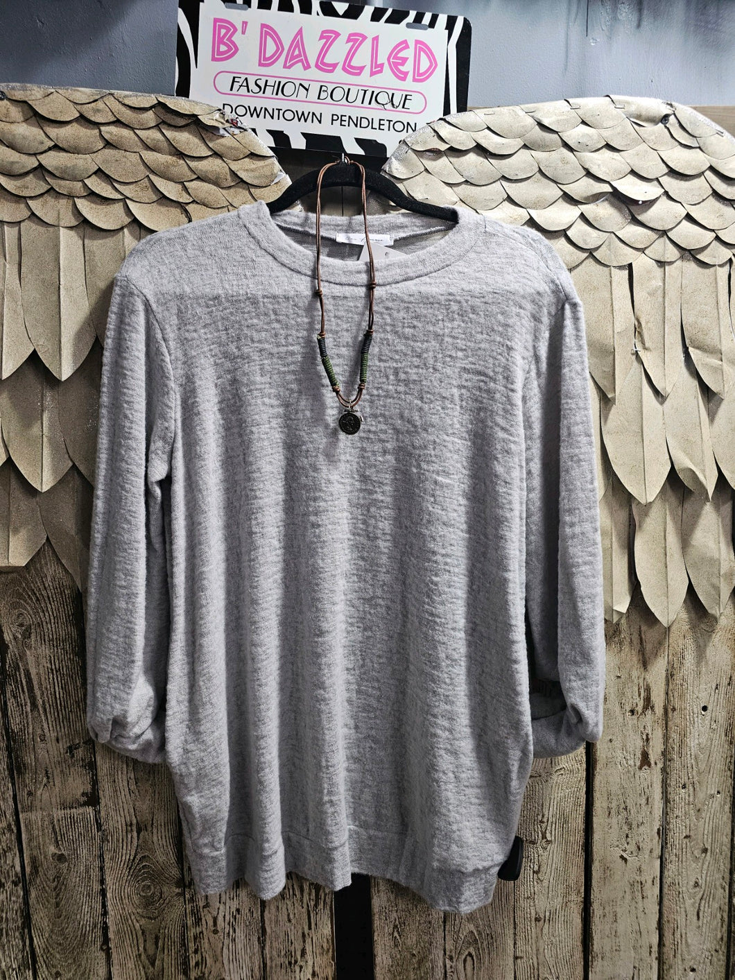 Grey Pullover Long Sleeve Top 9/13/23 7020