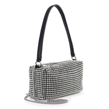 Petite Rhinestone Bling Shoulder Bag: Black