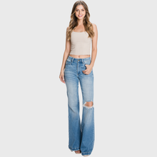 Medium Distressed Super High Rise 70's  Flare Jeans