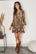 Camel Animal Print Baby Doll Venti Dress