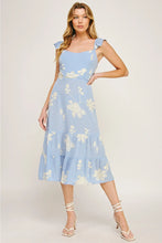 Blue Meadow Breeze Embroidered Flutter Dress