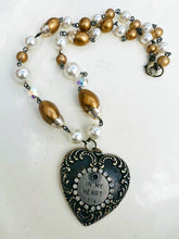 In My Heart Quote Filigree Beaded Chain Necklace