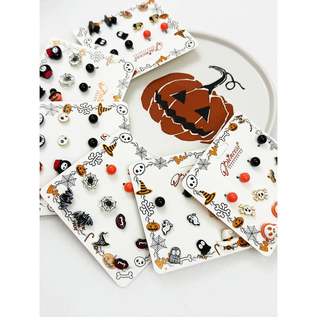 Cute Halloween Theme Earring Set: MIX COLOR / ONE(12)