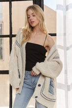 Beige Long Sleeve Multicolor Pocket Sweater