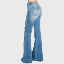 Medium Distressed Super High Rise 70's  Flare Jeans