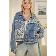 Denim Leopard Washed Contrast Oli+Hali Jacket