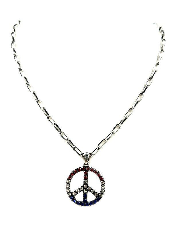 USA Peace Sign Necklace