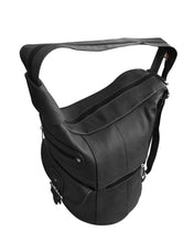 Brown cowhide leather backpack