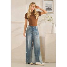 Denim Washed Bleached Wide Leg Oli+Hali Jeans