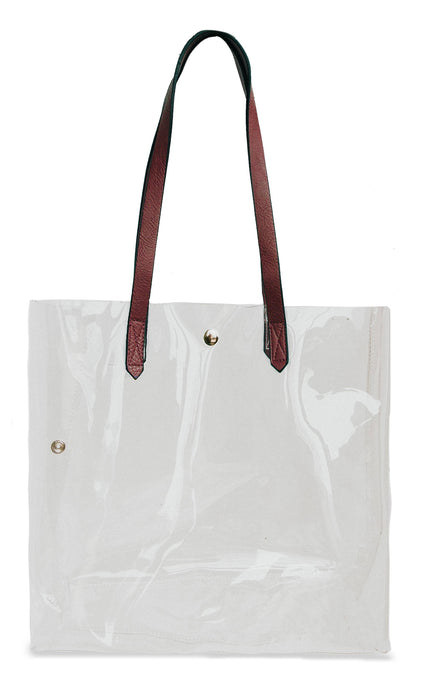 Clear Tote: Maroon