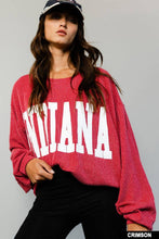 'INDIANA' Red  Comfy Oversize Graphic Sweatshirt
