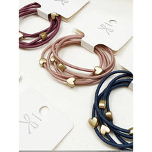 Love and Repeat Heart Beaded Basic Hair Tie Set: MIX COLOR / ONE(12)