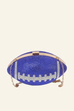 Black Rhinestone Encrusted Football Clutch Bag